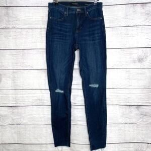 Banana Republic Dark Wash Distressed High Rise Legging Skinny Jeans 26